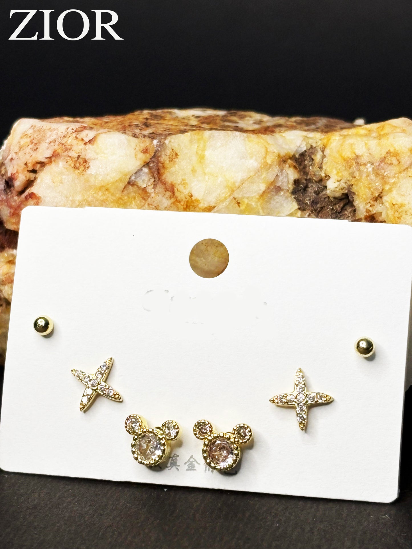 ZIOR Charm Stud Earring Set