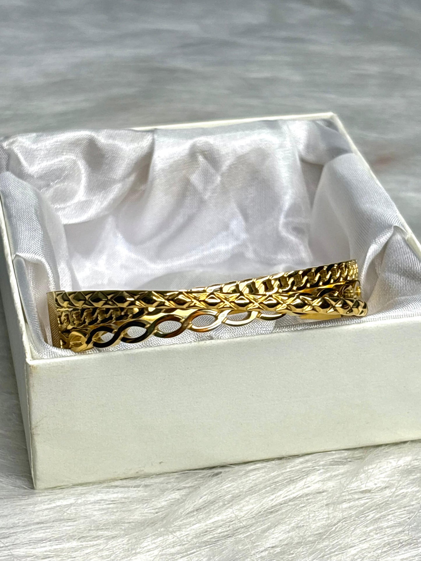 Anti-Tarnish Gold Chain Link Bangle Bracelet for Women | Korean Style Jewellery