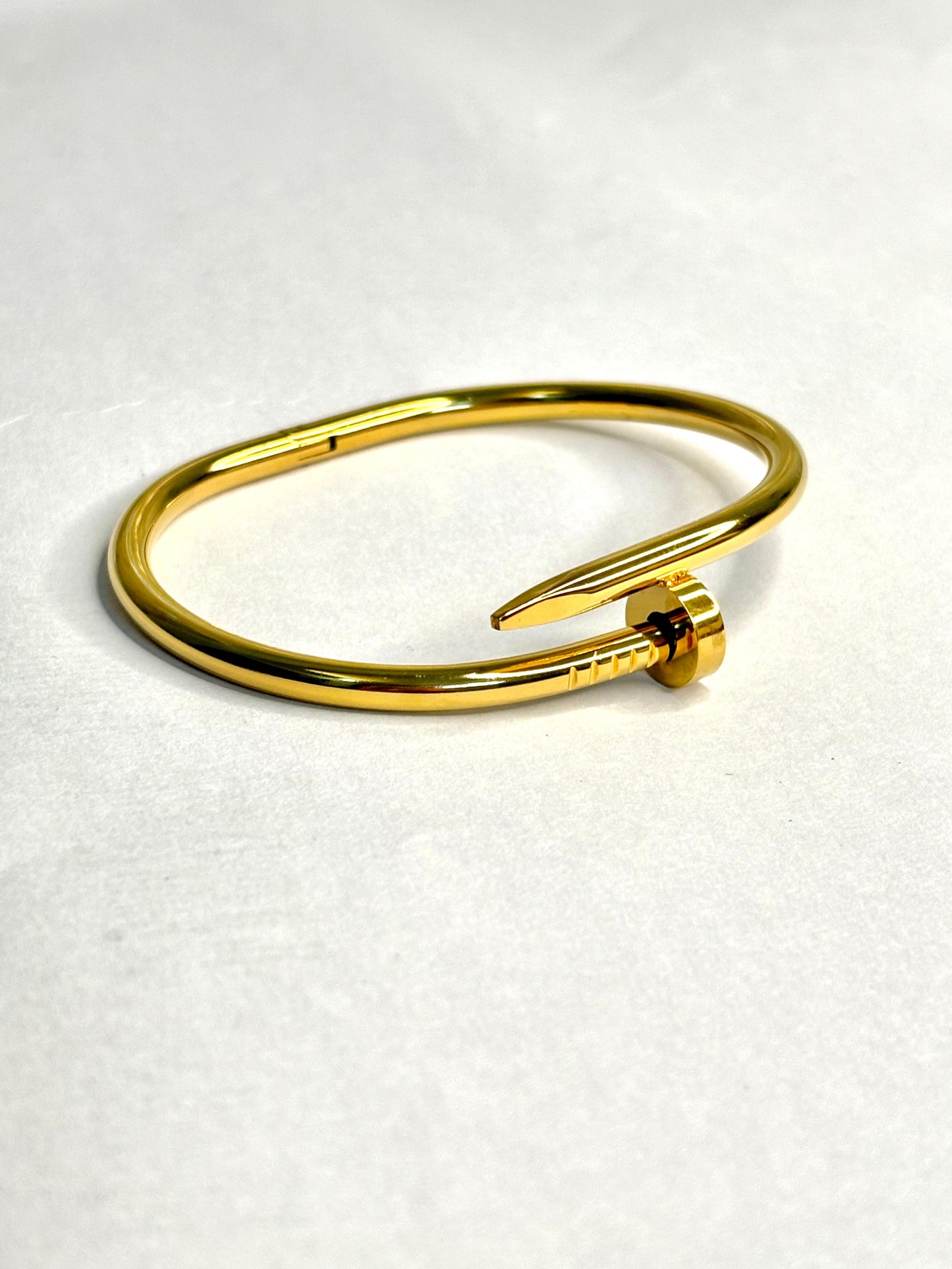 Anti-Tarnish Gold Nail Bangle Bracelet for Women | Korean Style Jewellery