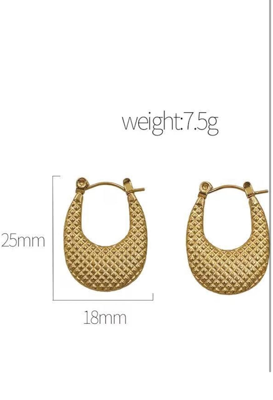 Women's Gold Plated Textured Hoop Earrings - Daily Wear | Party Wear | Office Wear