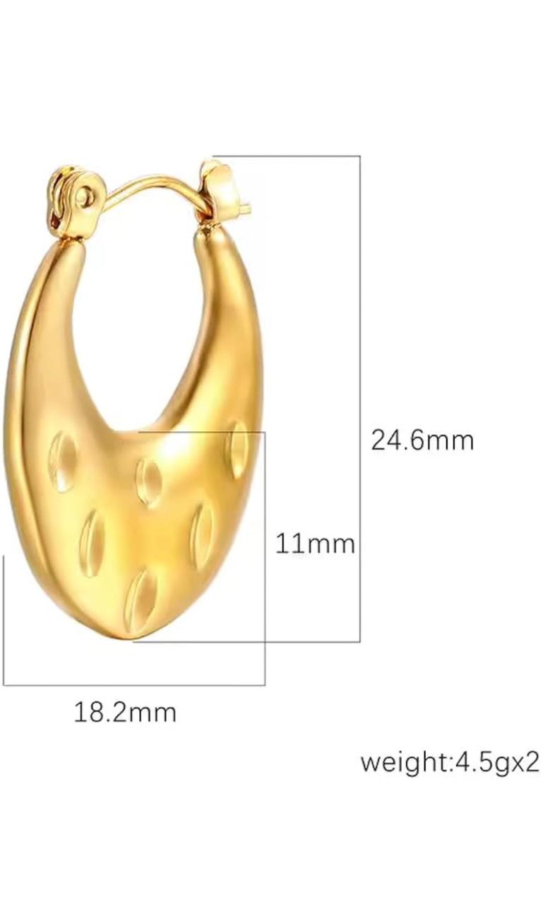 Women's Gold Plated Textured Hoop Earrings - Daily Wear | Party Wear | Office Wear