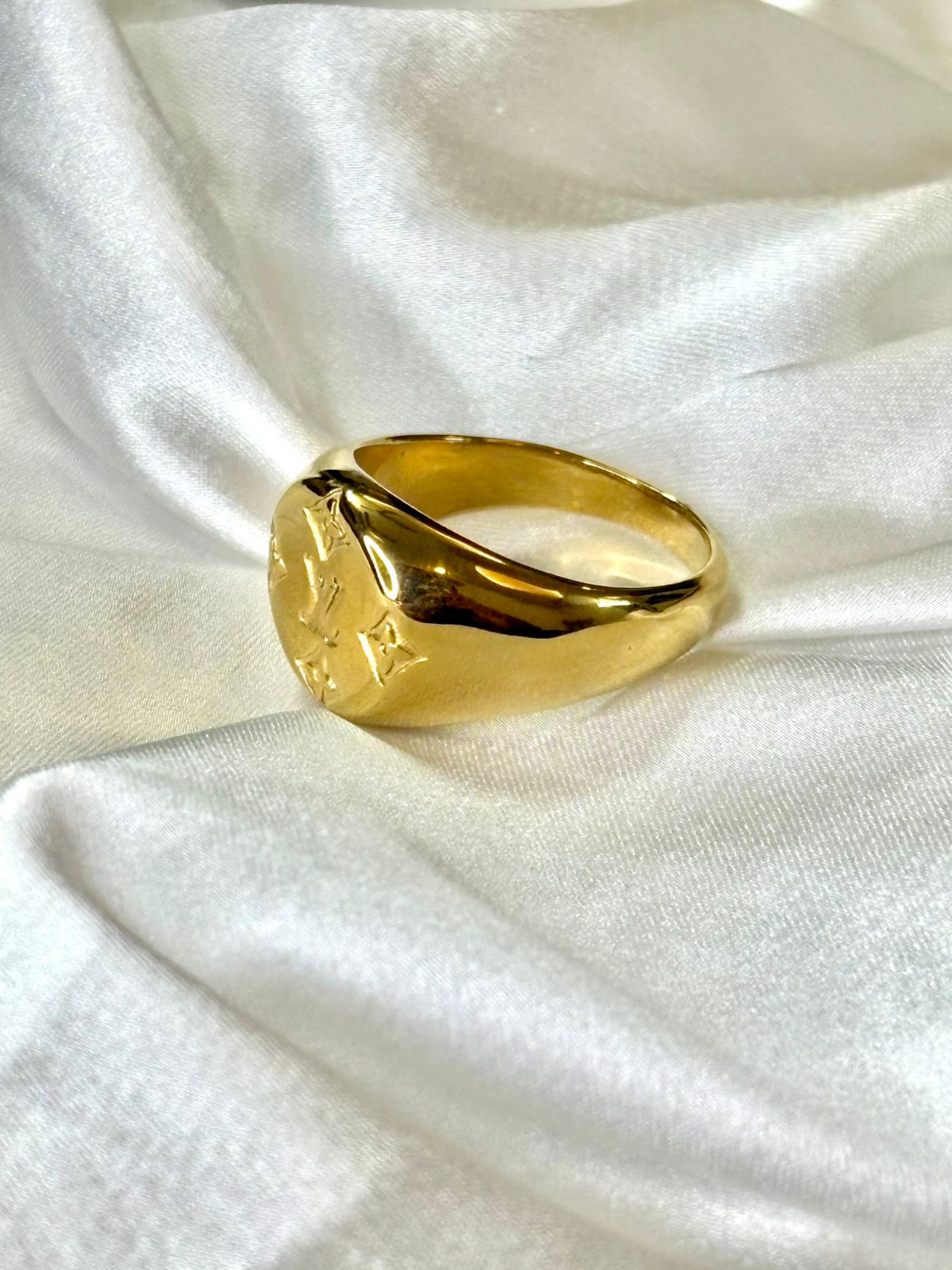 ZIOR Men Gold Plated Ring | Anti-Tarnish Stainless Steel Ring | Size 11-12