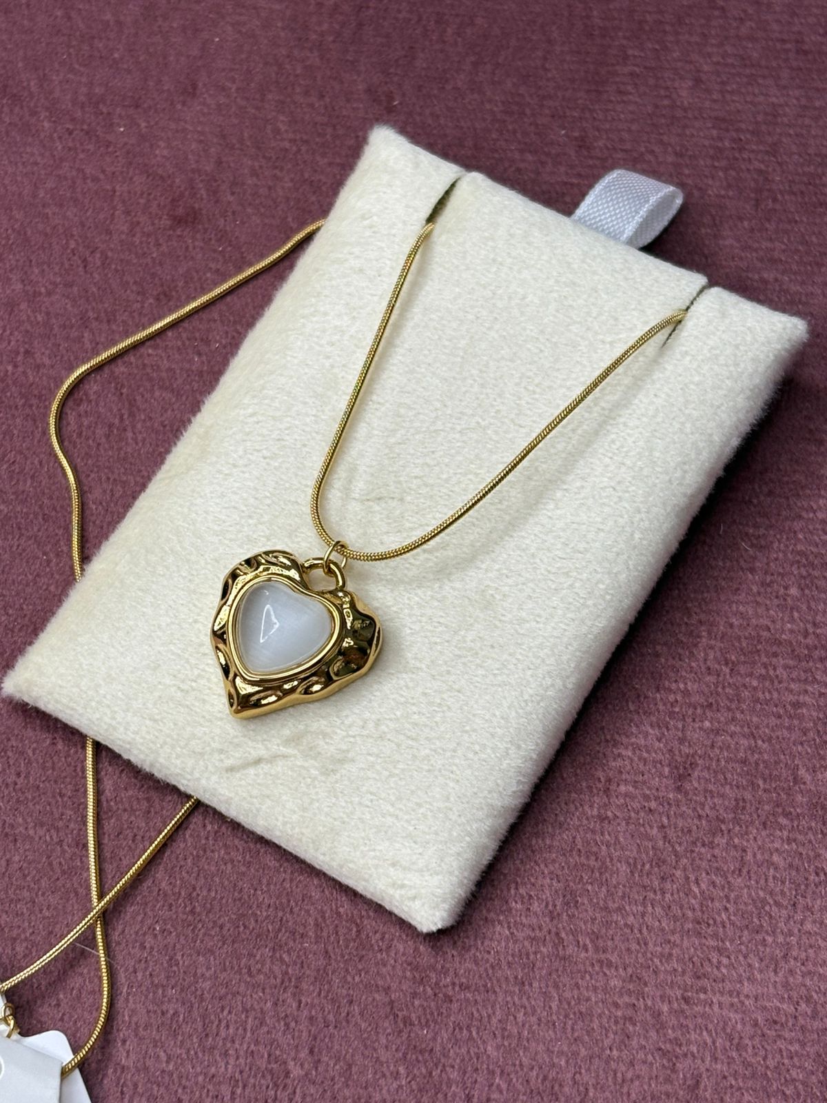 White-Pinterest Style Heart Necklace Chain