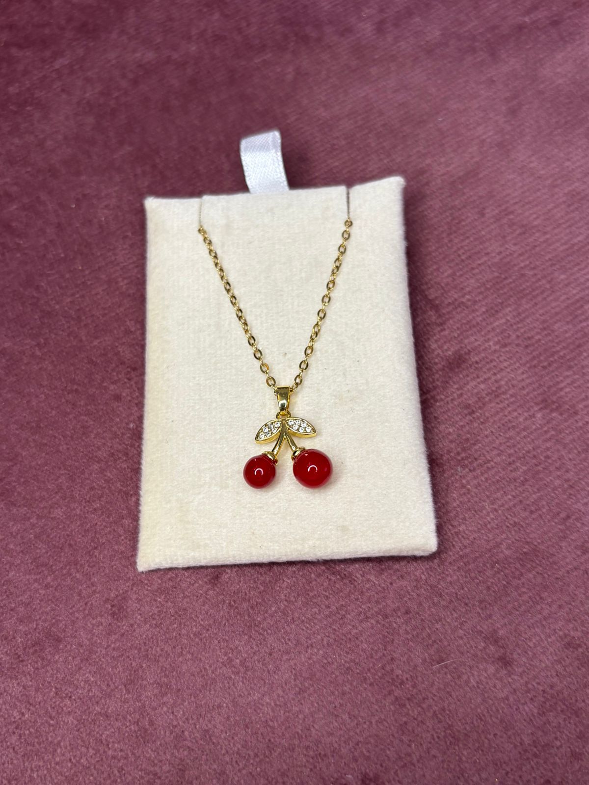 Cherry with Stones Necklace Chain