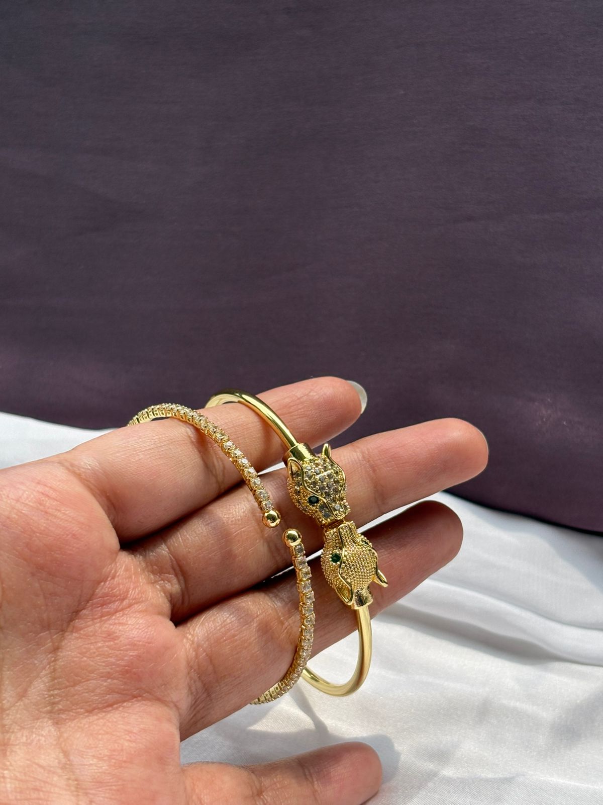 Gold Plated Bangles Set Combo of 2 pieces