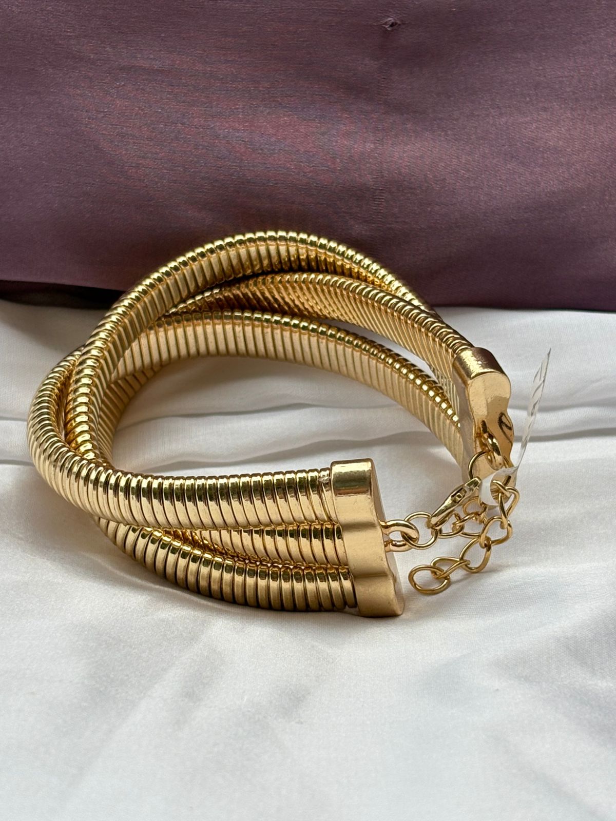 Golden Spiral Wrap Bangle Bracelet