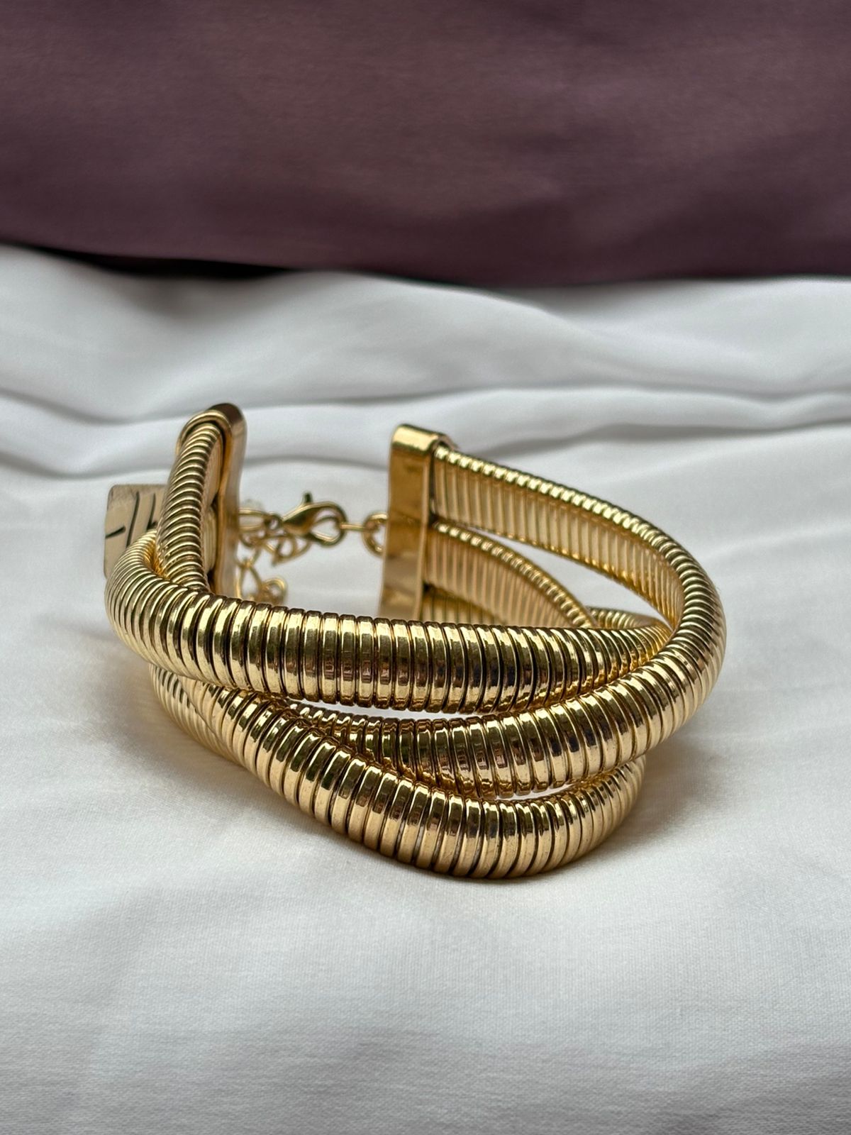 Golden Spiral Wrap Bangle Bracelet