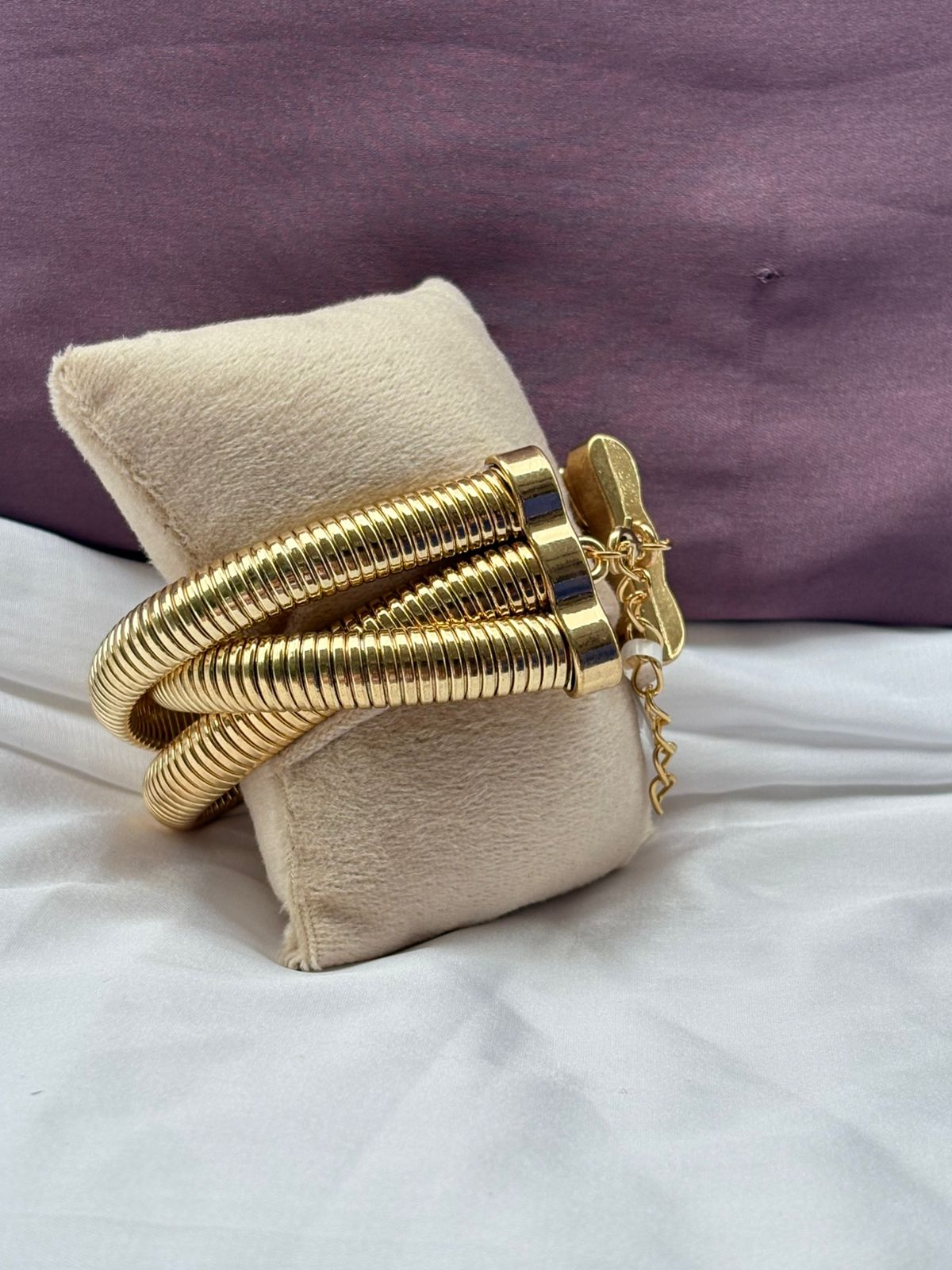Golden Spiral Wrap Bangle Bracelet