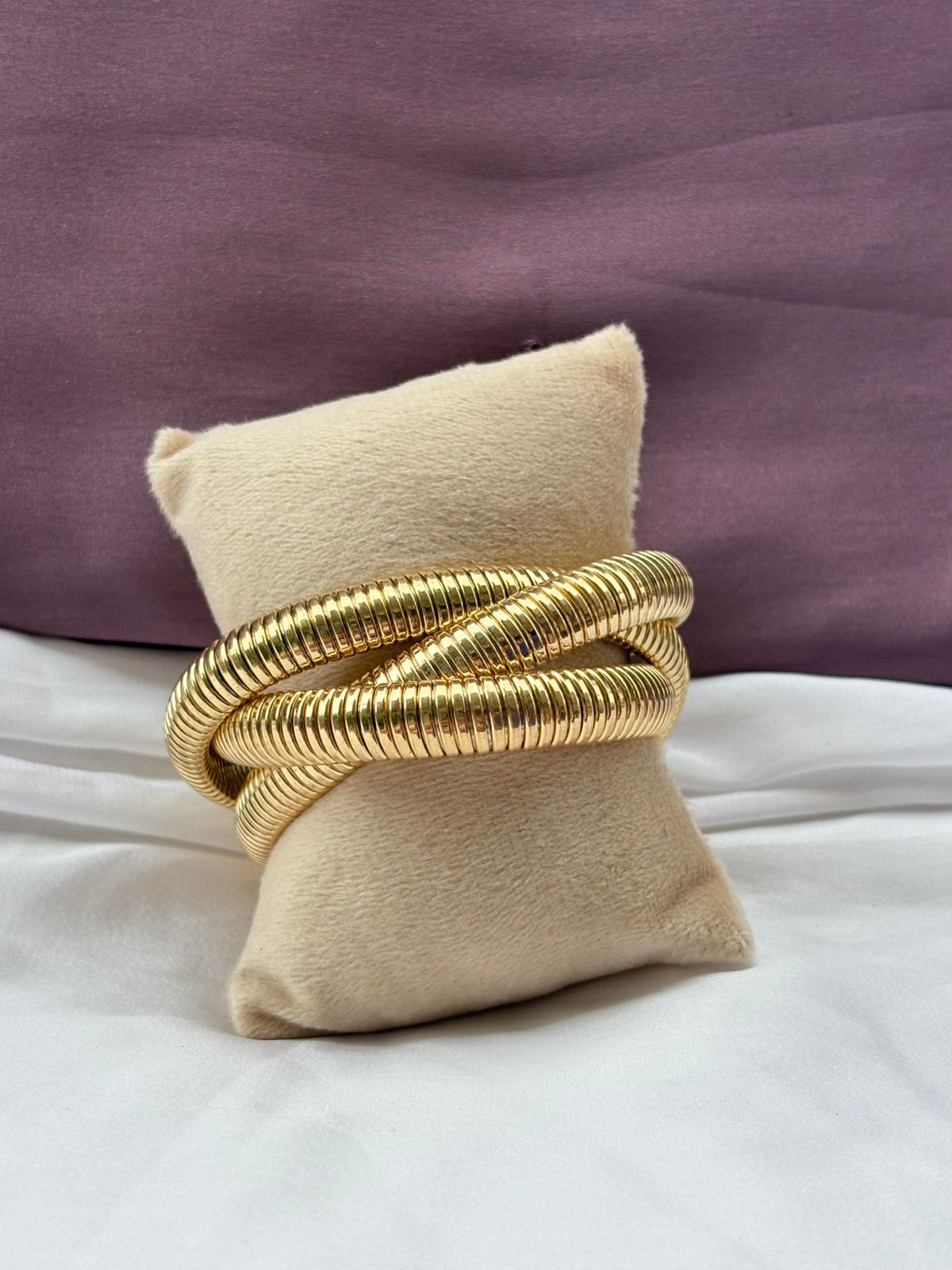 Golden Spiral Wrap Bangle Bracelet
