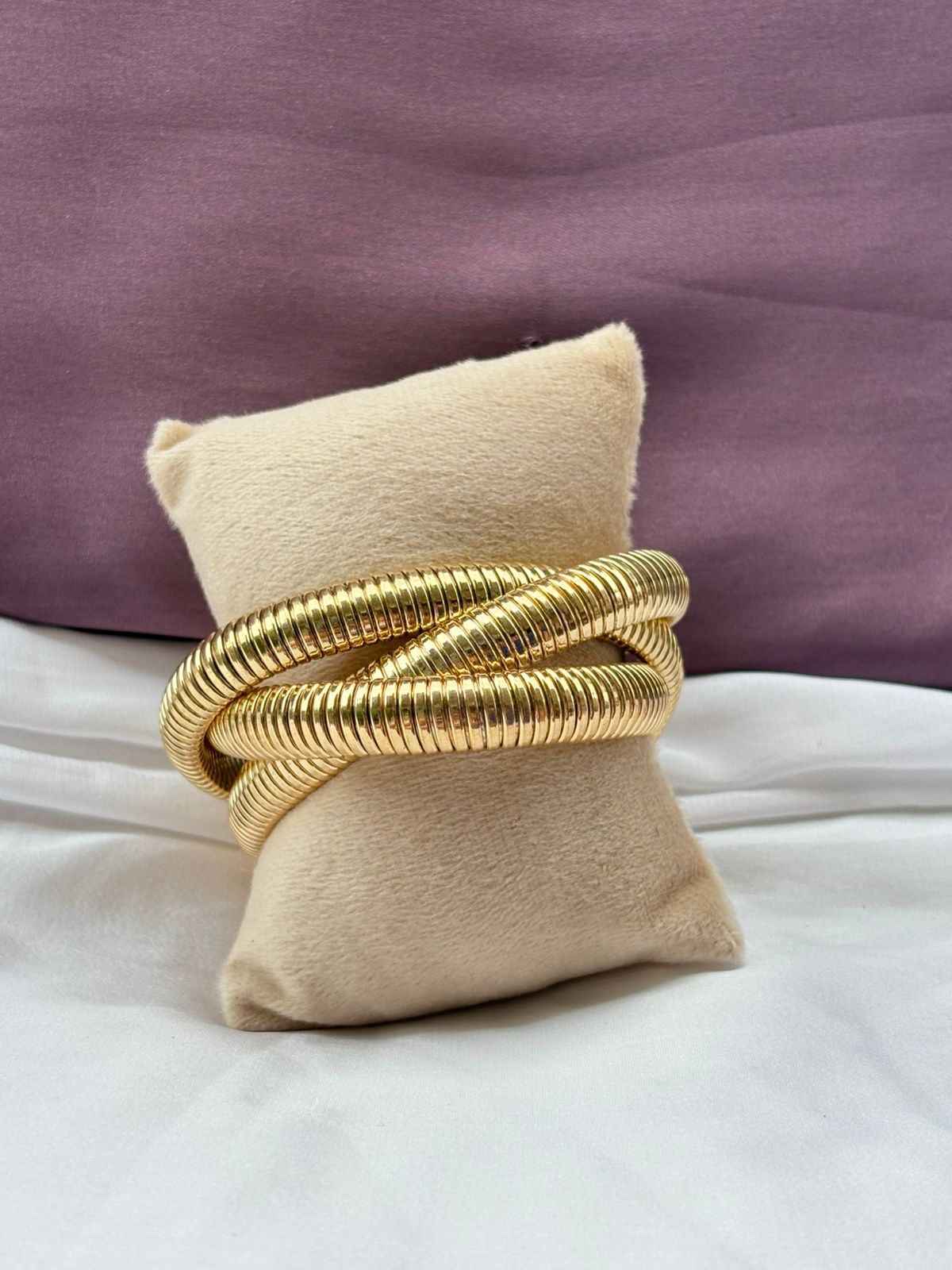 Golden Spiral Wrap Bangle Bracelet