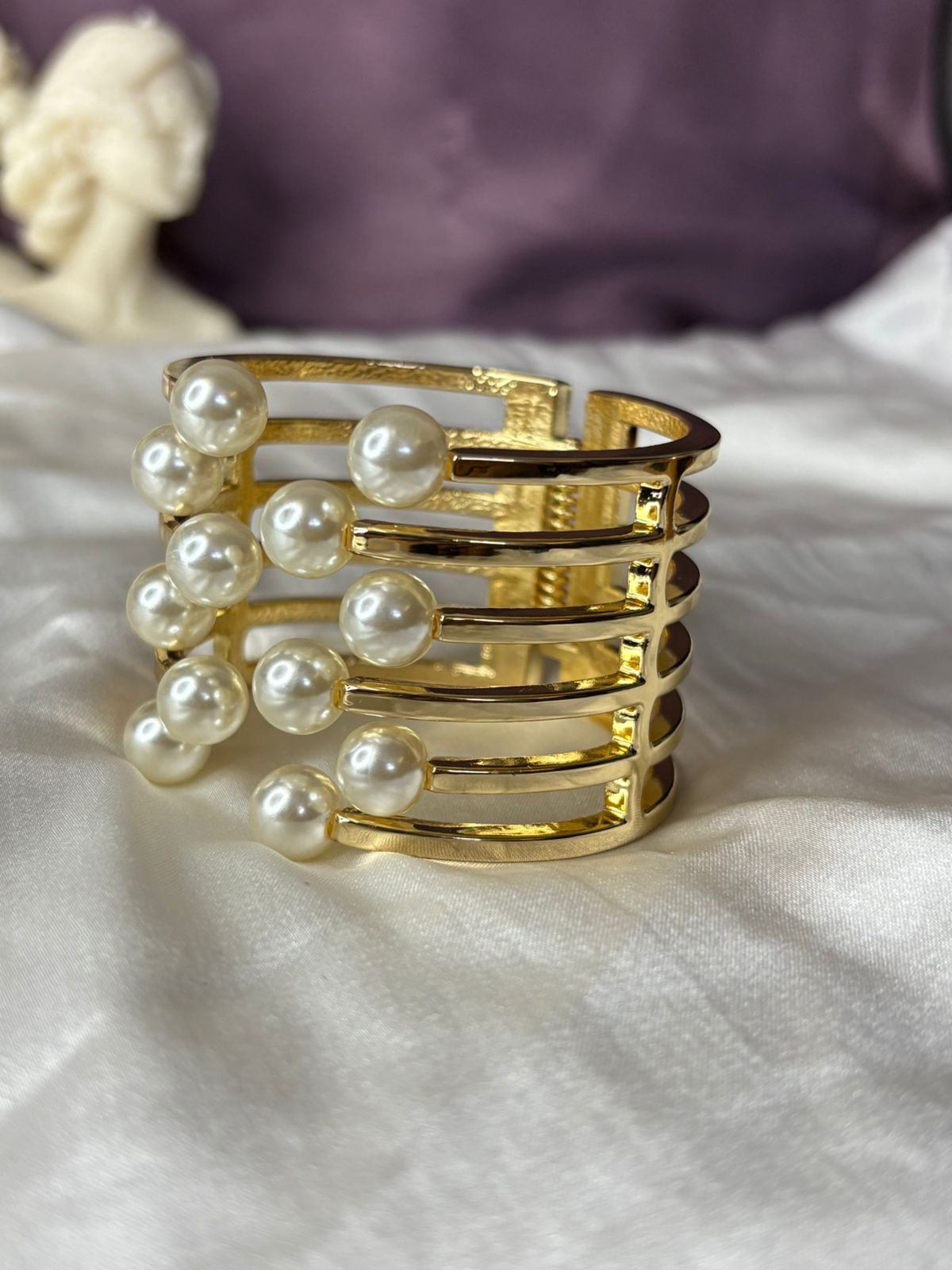 Pearl-Cuff Bracelet Bangle Women