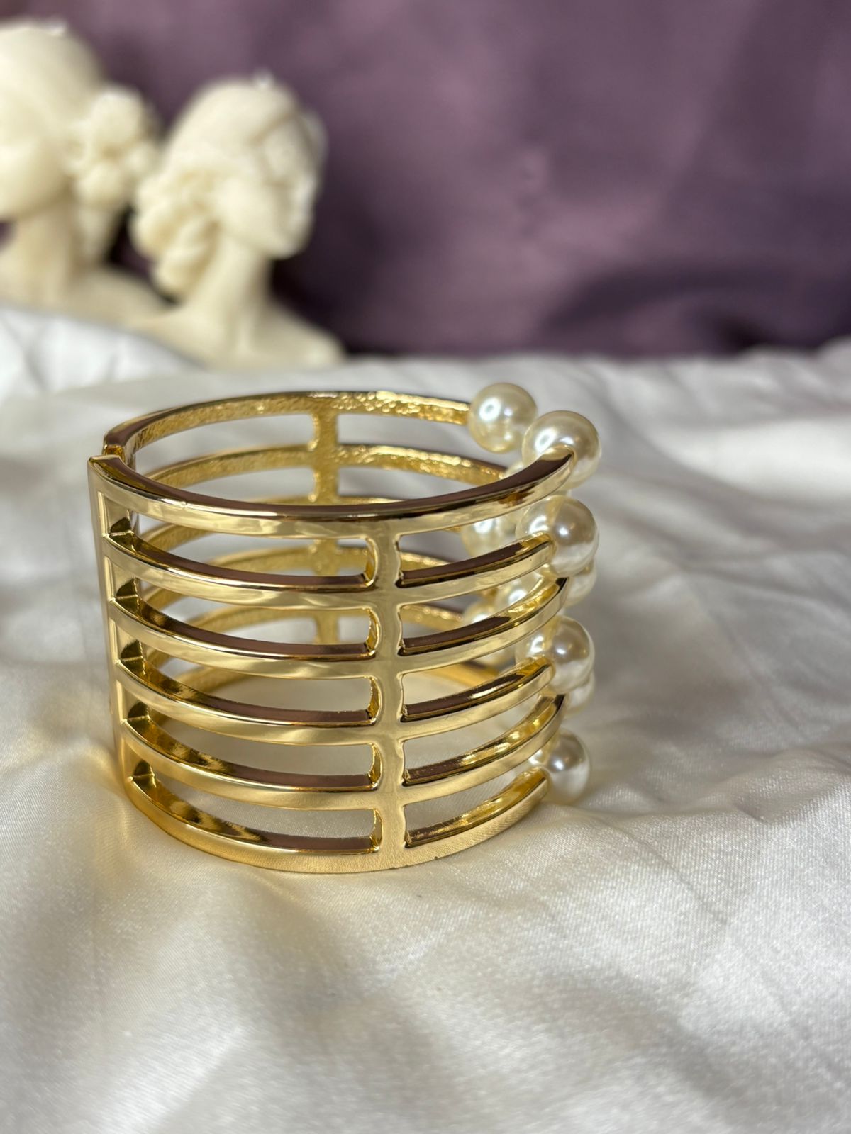 Pearl-Cuff Bracelet Bangle Women