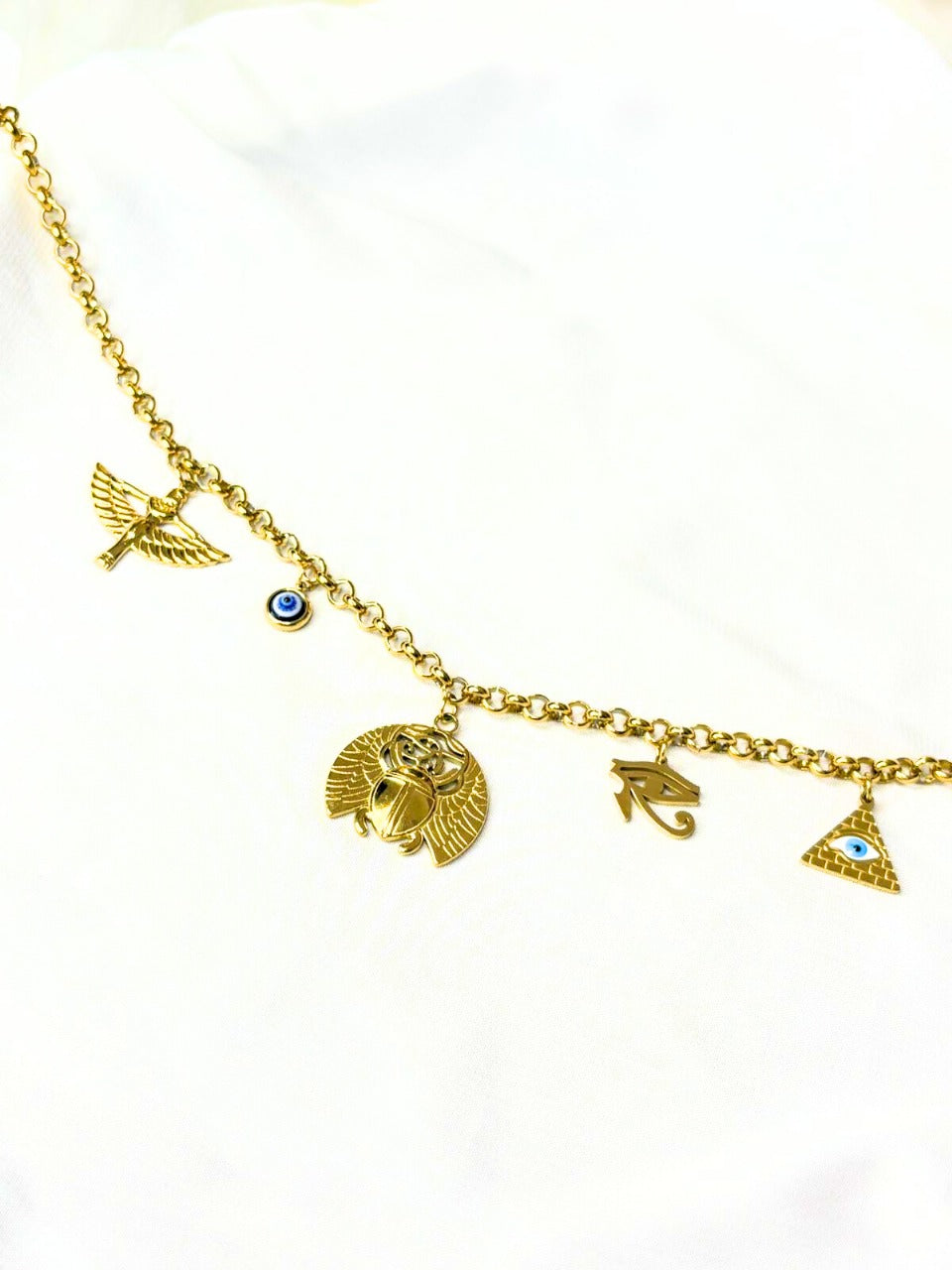Boho Evil Eye Charm Necklace Chain