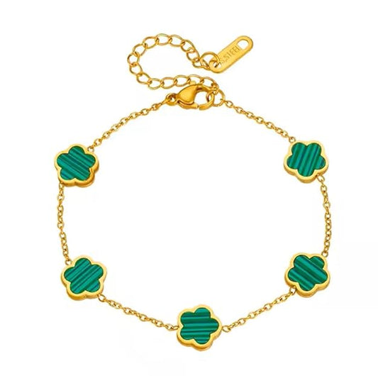 Green Clover Charm Bracelet