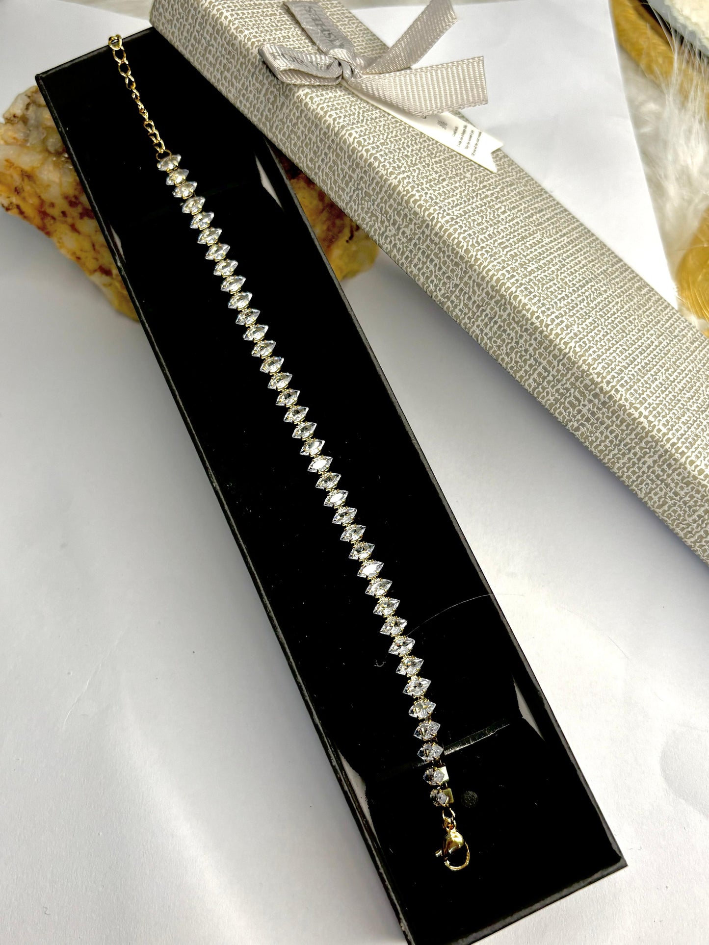Durable Anti-Tarnish Dainty Sparkly Crystal Stone Bracelet | Korean Fashion Women's Jewellery