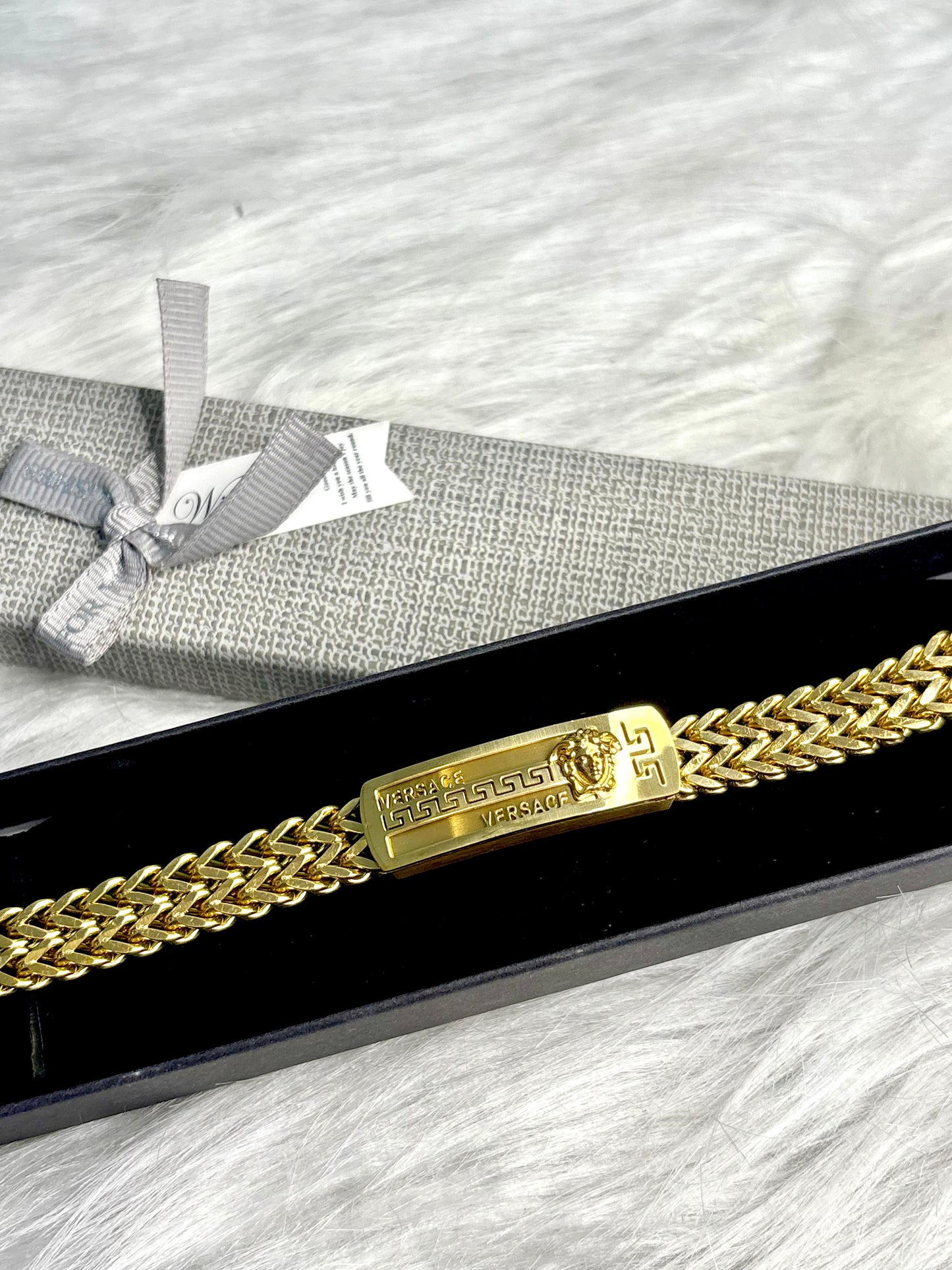 Bold Anti-Tarnish Gold Textured Link Men's Bangle Bracelet | Luxury Korean Inspired Jewellery for Gents