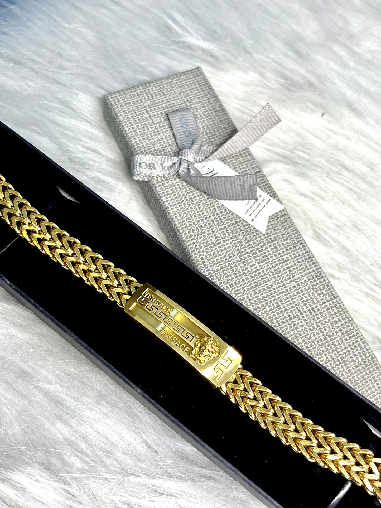 Bold Anti-Tarnish Gold Textured Link Men's Bangle Bracelet | Luxury Korean Inspired Jewellery for Gents