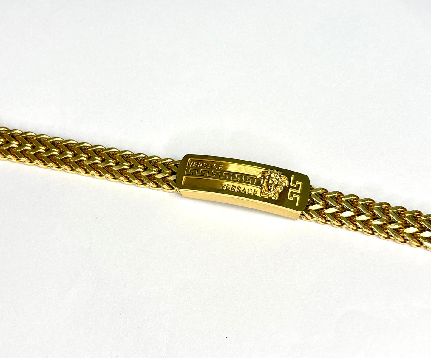 Bold Anti-Tarnish Gold Textured Link Men's Bangle Bracelet | Luxury Korean Inspired Jewellery for Gents