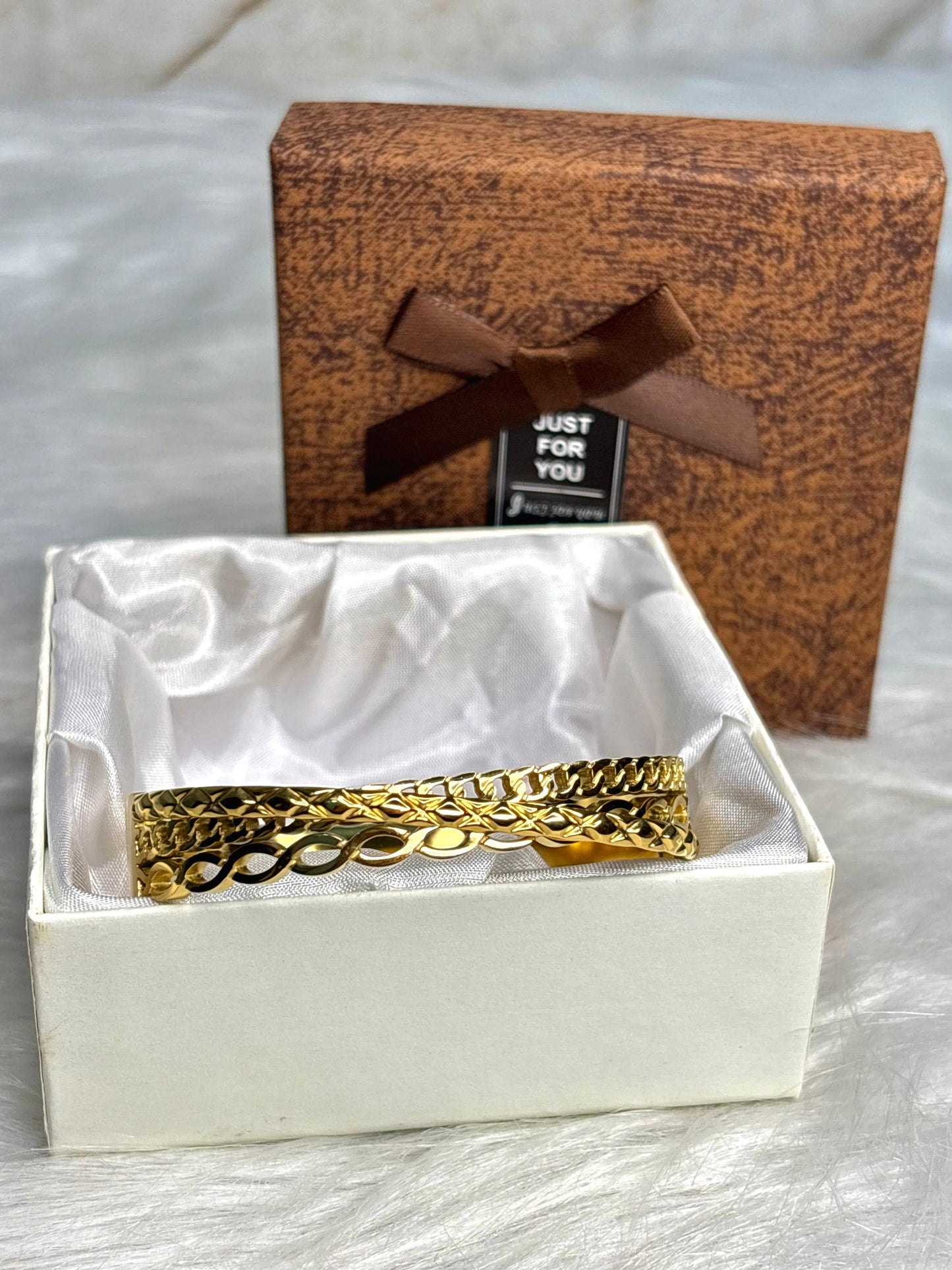 Anti-Tarnish Gold Chain Link Bangle Bracelet for Women | Korean Style Jewellery