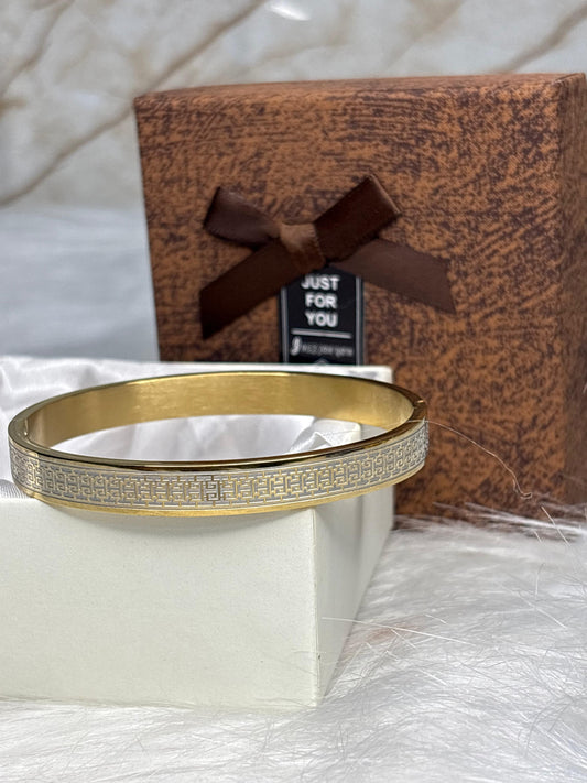 Stylish Anti-Tarnish Gold Design Bangle Bracelet for Men & Women | Korean Fashion Jewellery