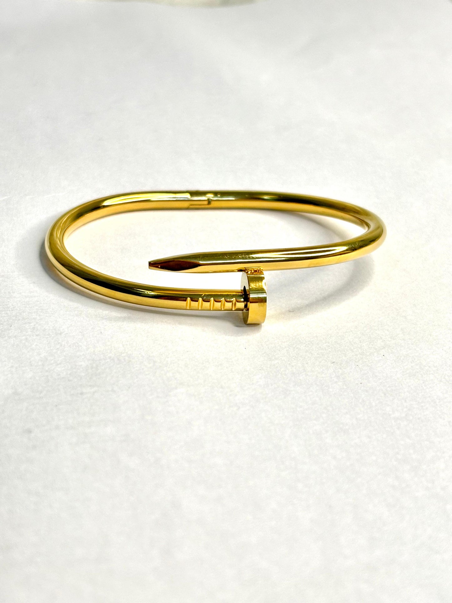 Anti-Tarnish Gold Nail Bangle Bracelet for Women | Korean Style Jewellery