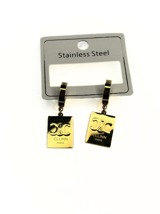 ZIOR - Stainless Steel Gold Tone Anti-Tarnish Trendy Korean Drop Earrings