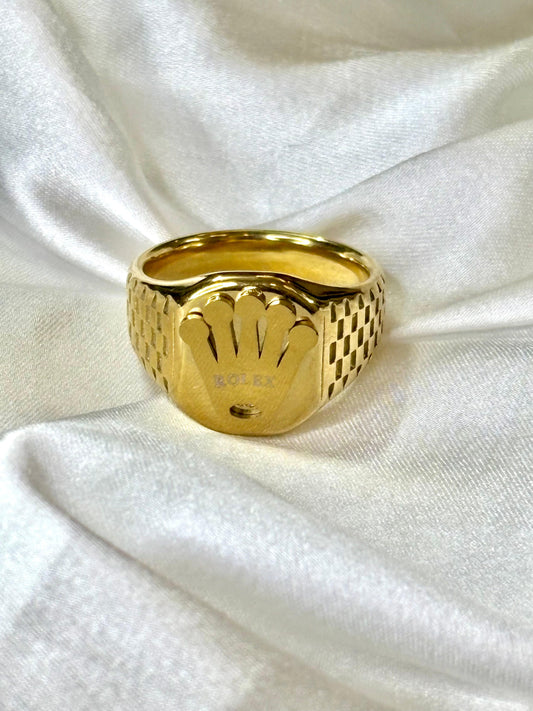 ZIOR Men Gold Plated Ring | Anti-Tarnish Stainless Steel Ring | Size 11-12
