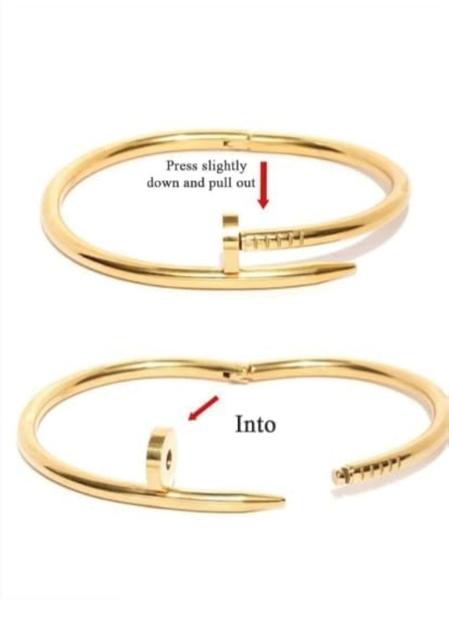 ZIOR- Anti-Tarnish Love Band & Nail Cuff Hand Bracelet for Women | Combo of 2 Stainless Steel Kada Bracelet Set for Girls