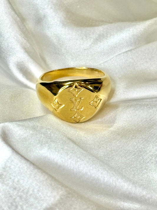 ZIOR Men Gold Plated Ring | Anti-Tarnish Stainless Steel Ring | Size 11-12