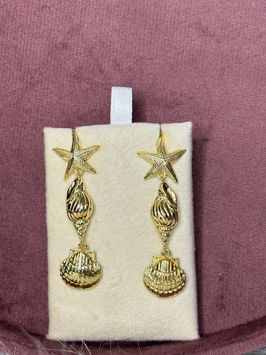Sea-Shell Drop Beachy Earrings