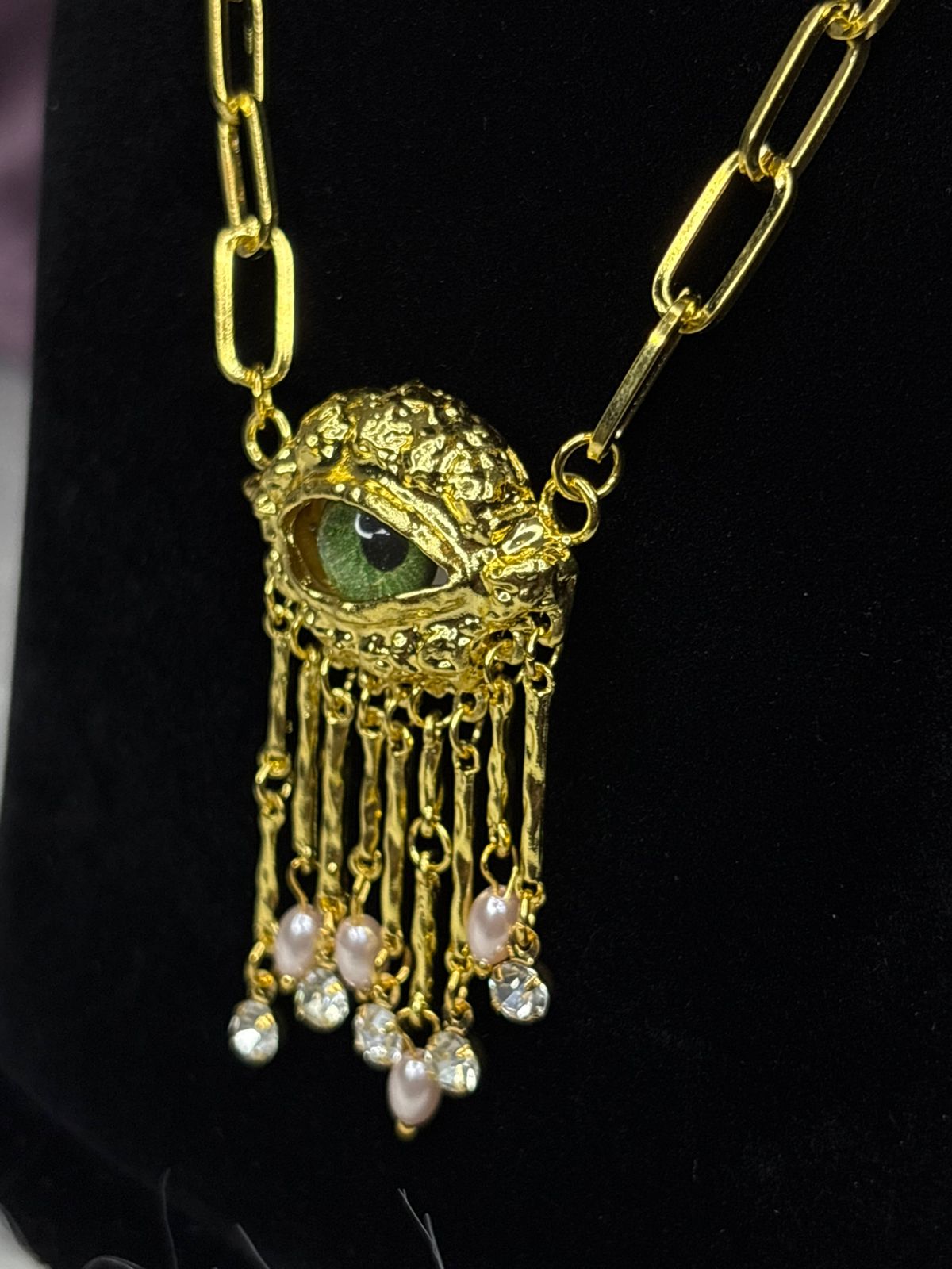 Mystic Gaze Statement Real Eye look Necklace