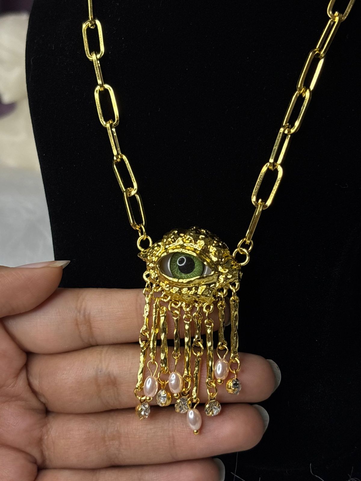 Mystic Gaze Statement Real Eye look Necklace