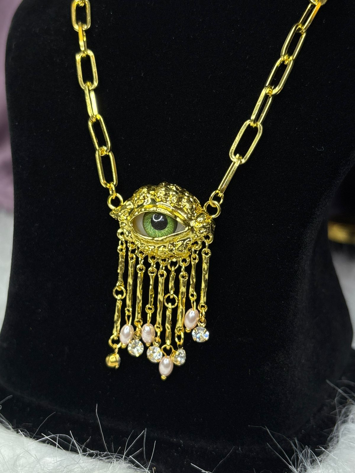 Mystic Gaze Statement Real Eye look Necklace