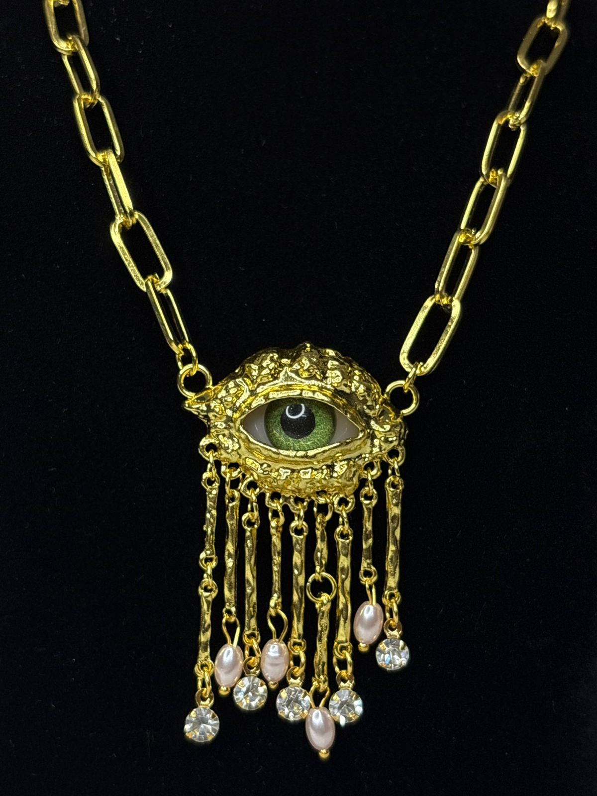Mystic Gaze Statement Real Eye look Necklace