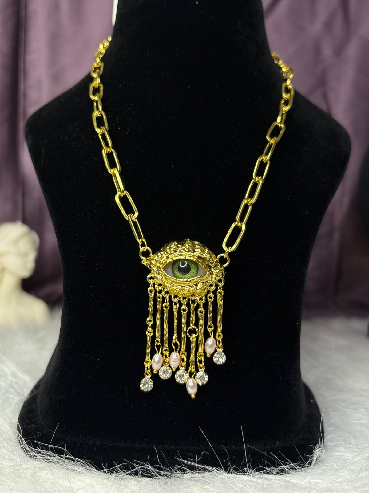 Mystic Gaze Statement Real Eye look Necklace