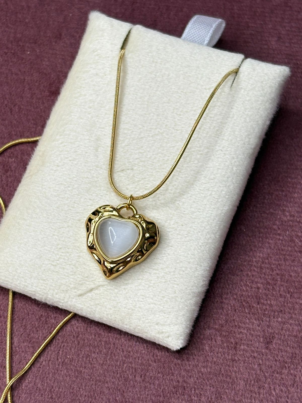 White-Pinterest Style Heart Necklace Chain