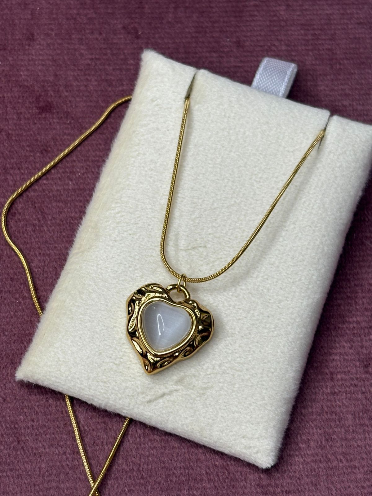 White-Pinterest Style Heart Necklace Chain