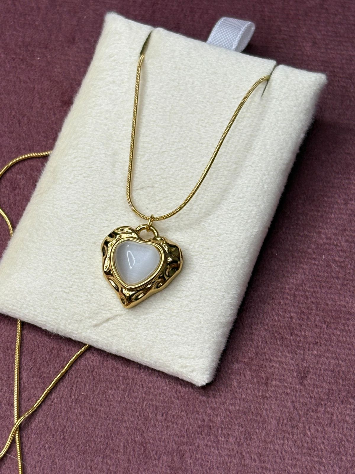 White-Pinterest Style Heart Necklace Chain