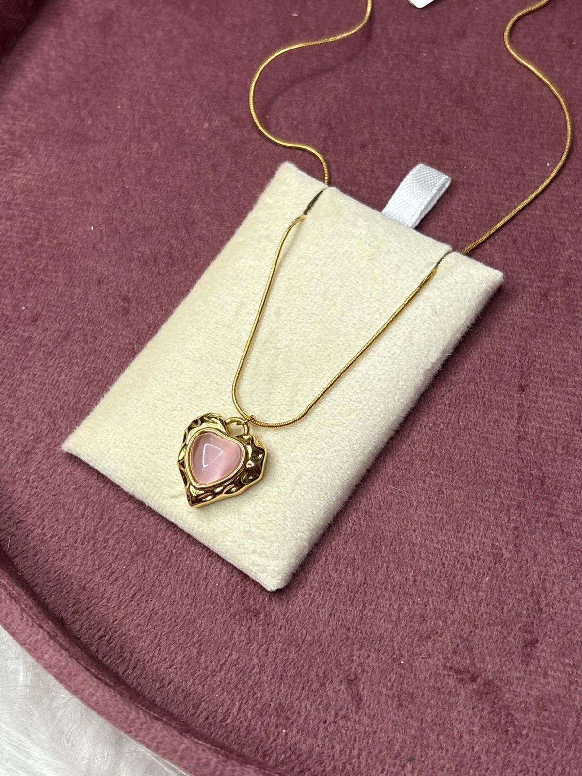 Pink-Pinterest Style Heart Necklace Chain