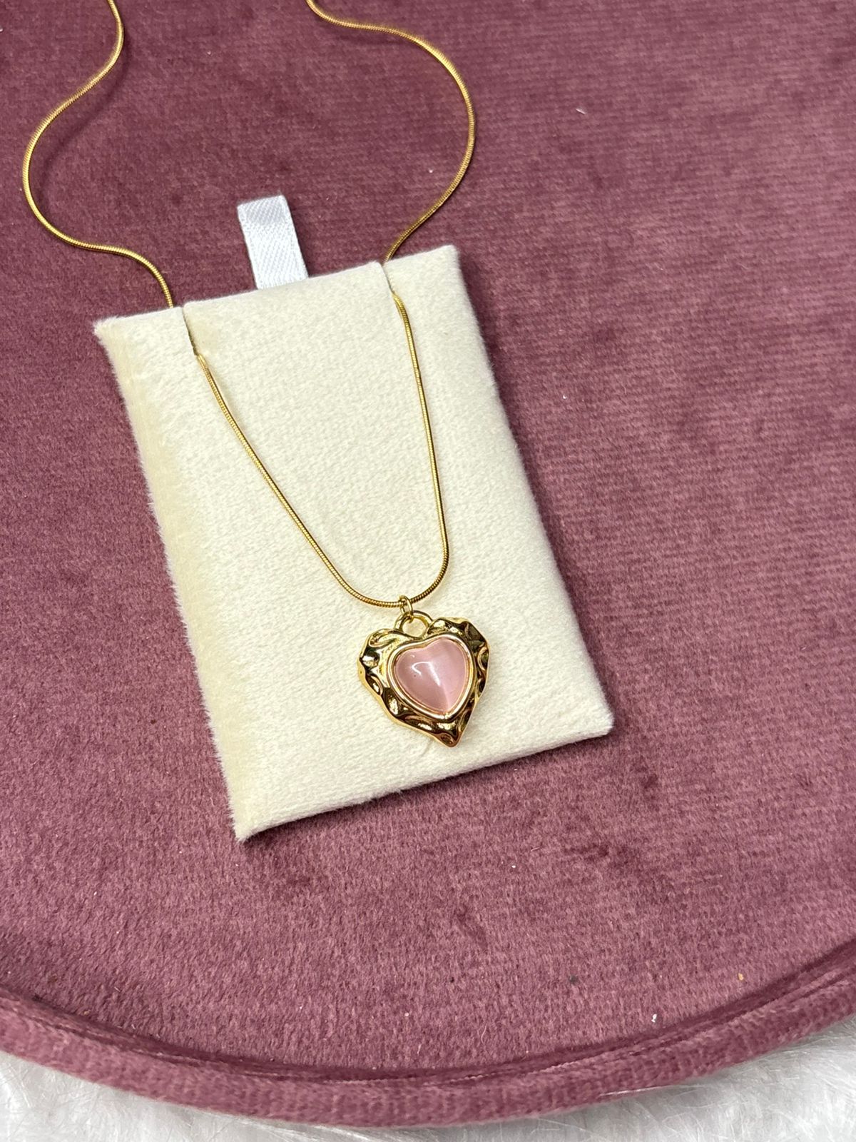 Pink-Pinterest Style Heart Necklace Chain