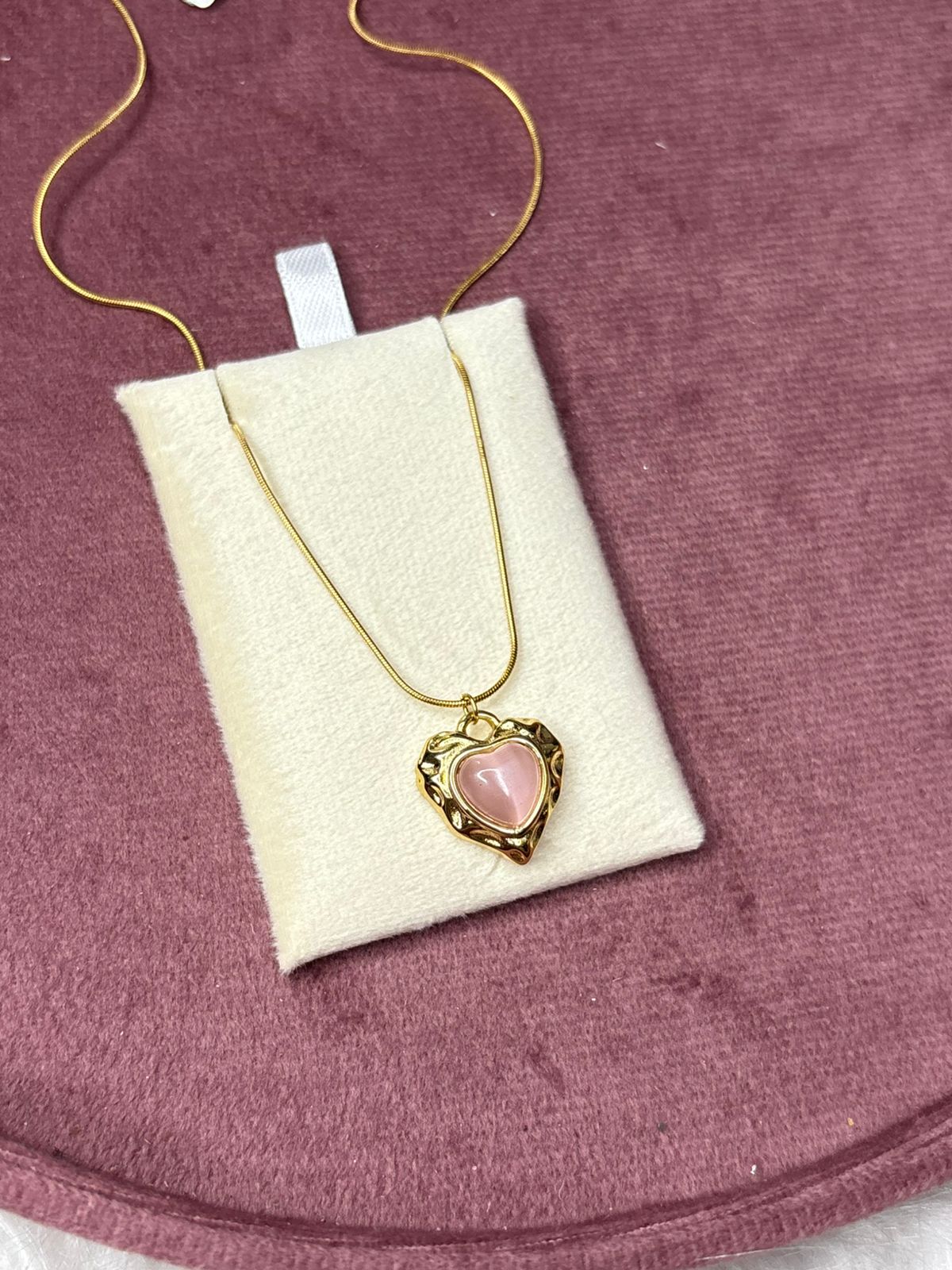 Pink-Pinterest Style Heart Necklace Chain