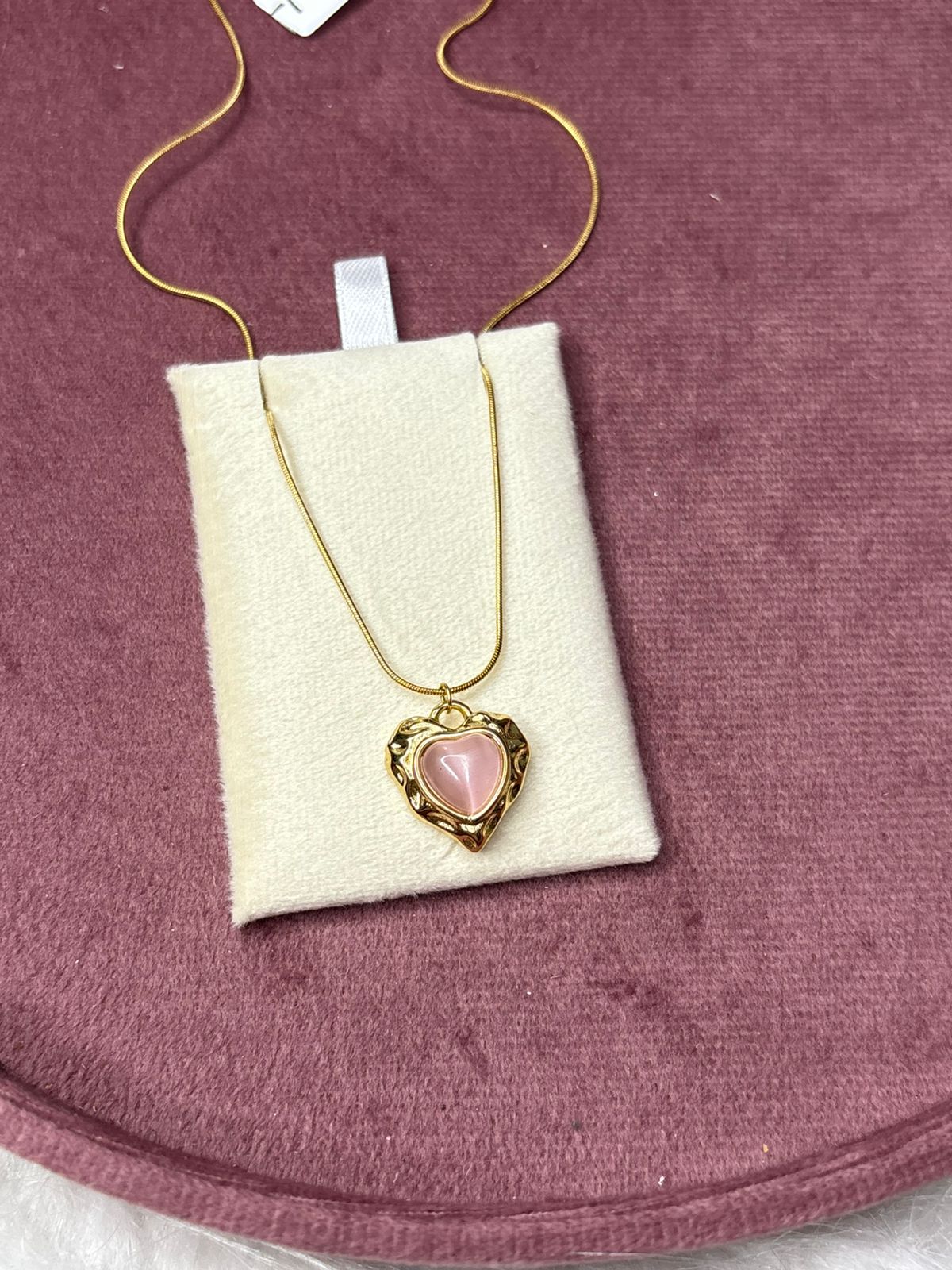 Pink-Pinterest Style Heart Necklace Chain