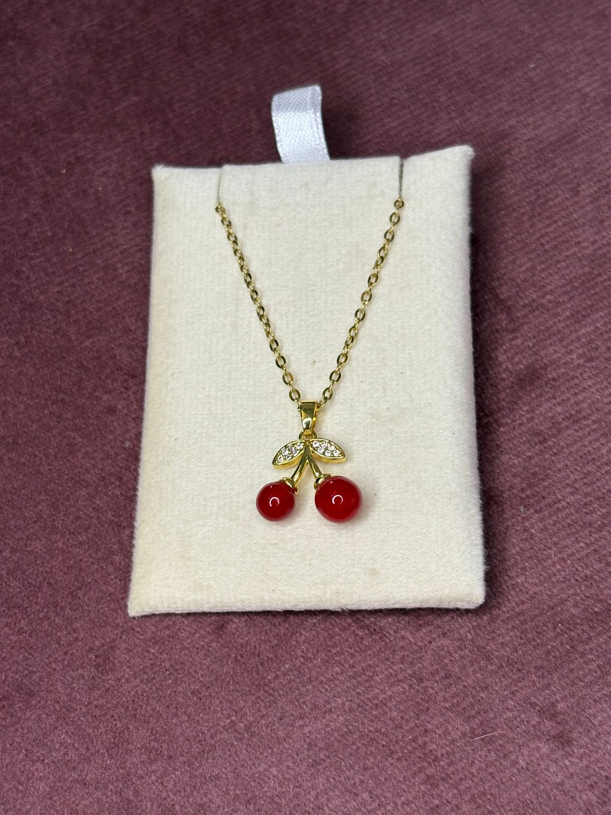 Cherry with Stones Necklace Chain