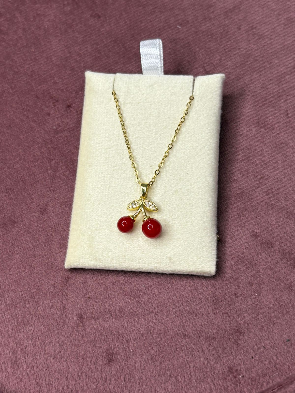 Cherry with Stones Necklace Chain