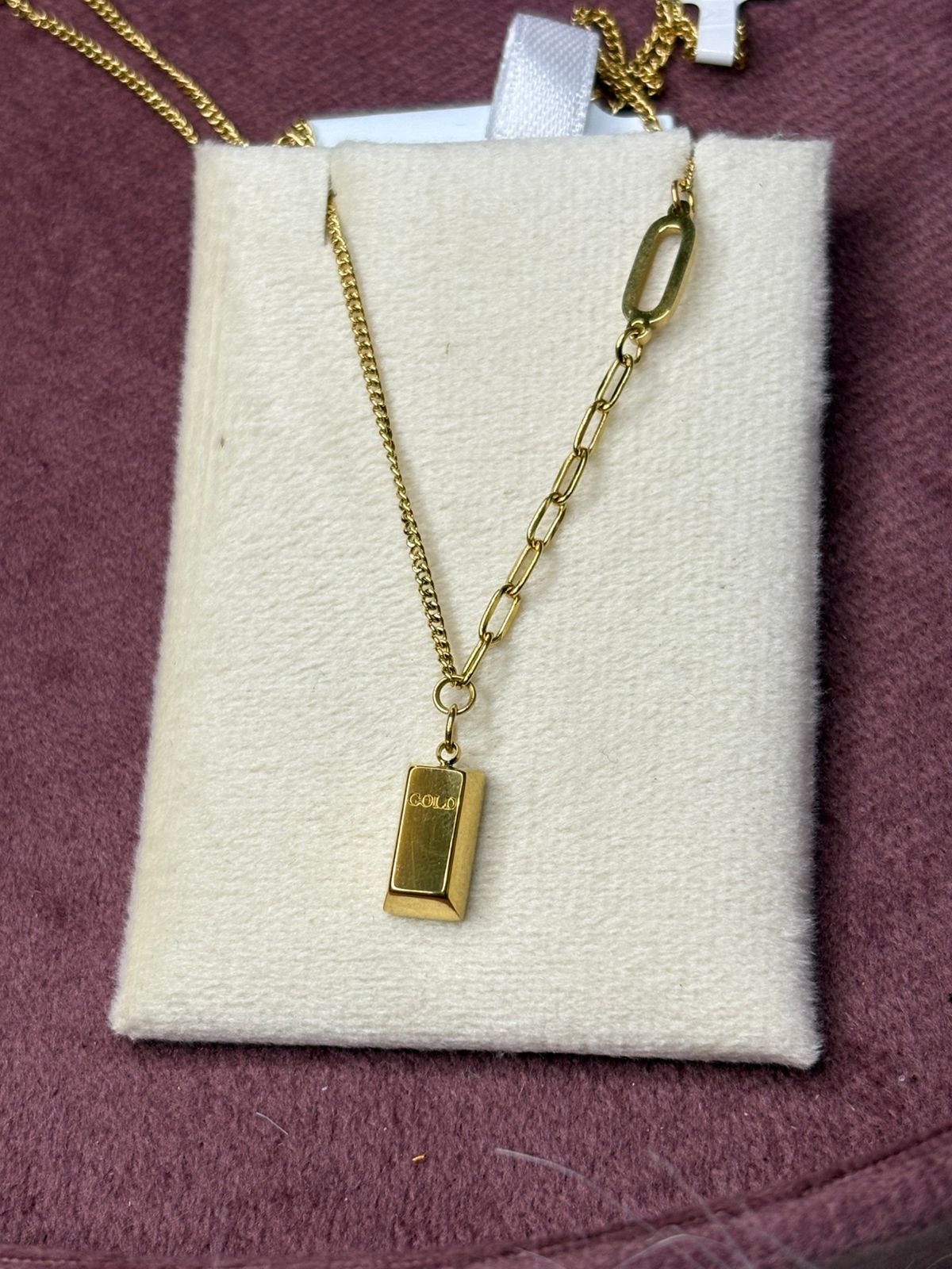 Gold- Mini Bar Chain Necklace for Girls