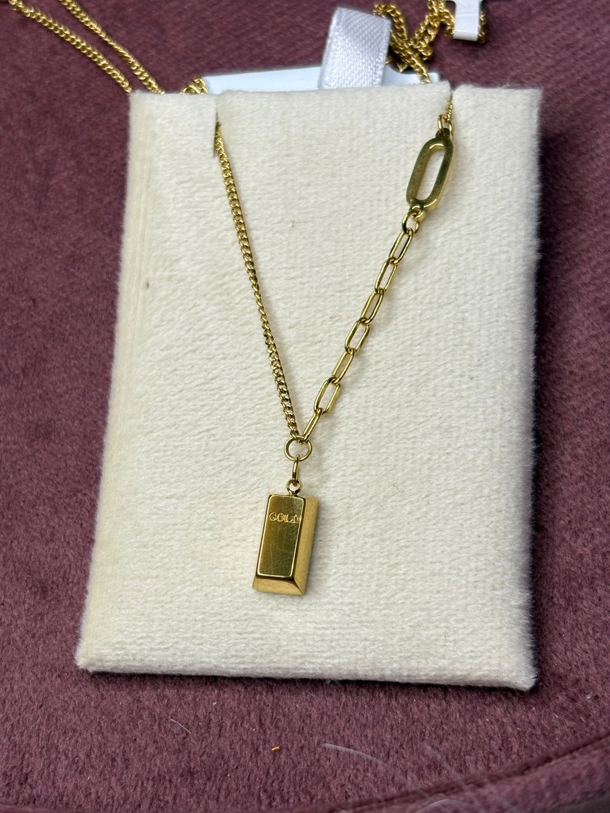 Gold- Mini Bar Chain Necklace for Girls