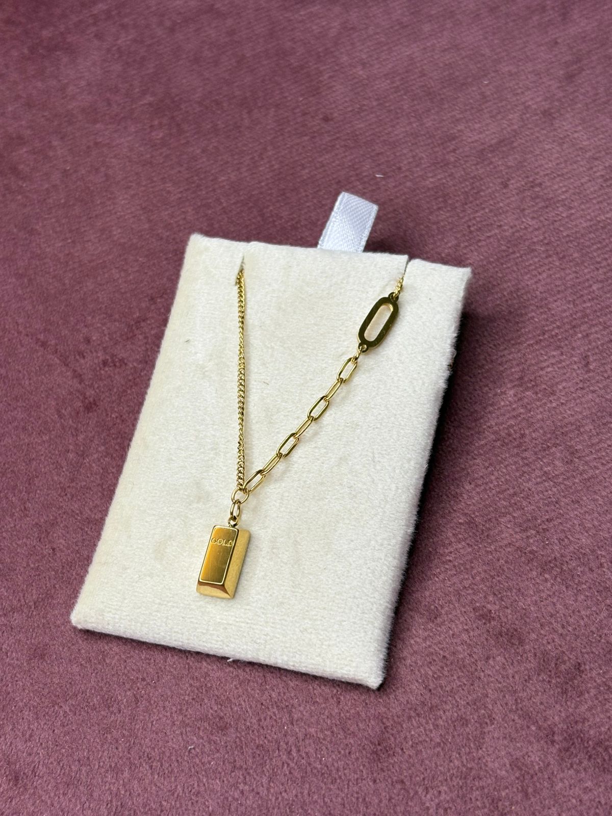 Gold- Mini Bar Chain Necklace for Girls