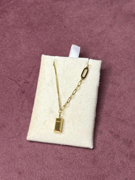 Gold- Mini Bar Chain Necklace for Girls