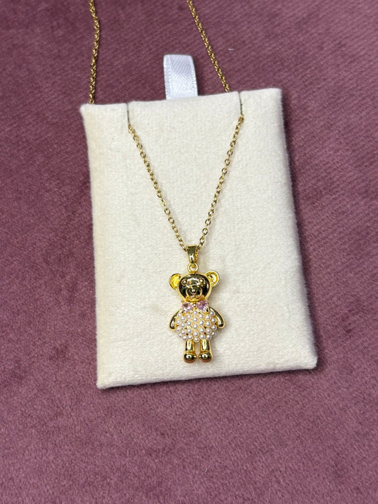2-in-1 Teddy Bear Necklace - Dual Look Teddy Necklace