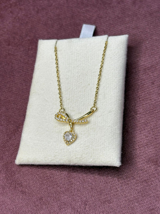 ZIOR Diamond Style mini Heart necklace chain